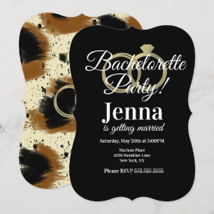 Bachelorette Foil Rings Fling Bridal Shower Invitation