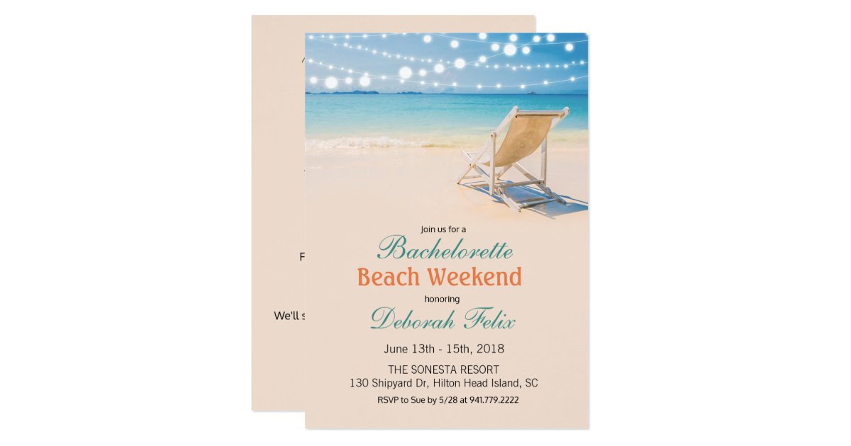 Bachelorette Getaway Beach Invitation | Zazzle.com