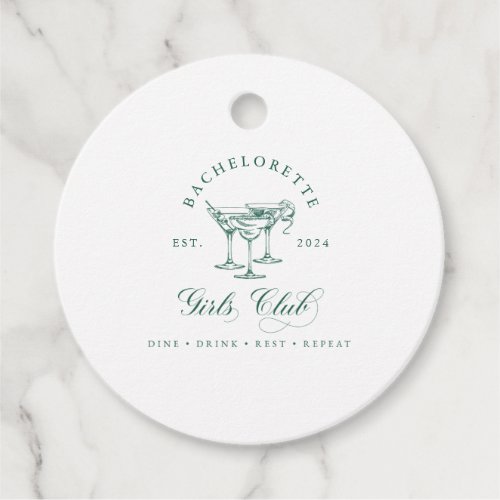 Bachelorette Girls Club Round Gift Tag