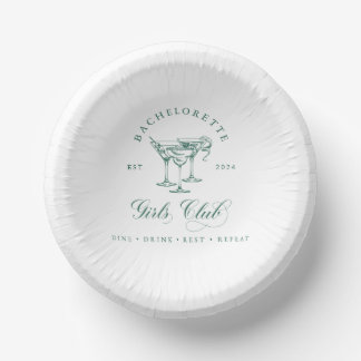 Bachelorette Girl's Club Round Paper Plate Bowls
