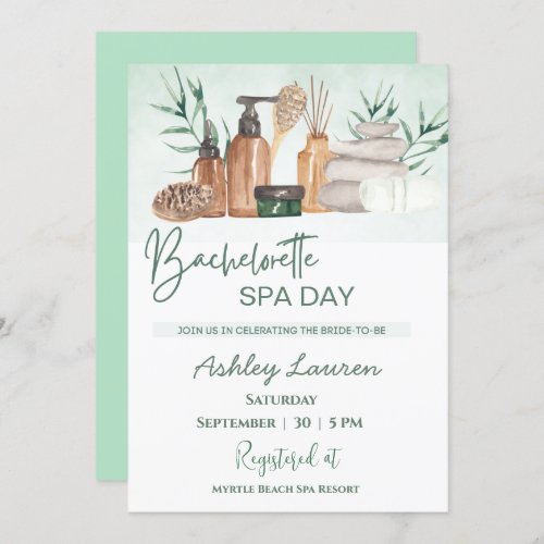 Bachelorette Girls Spa Invitation