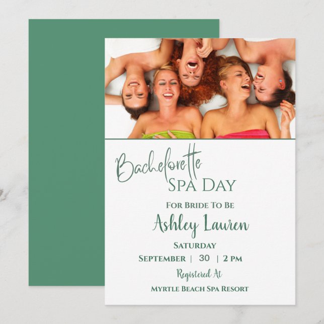 Bachelorette Girls Spa Invitation (Front/Back)