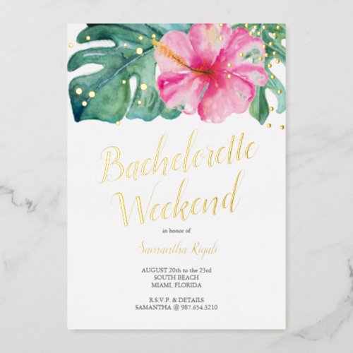 Bachelorette Girls Trip Party Foil Invitation