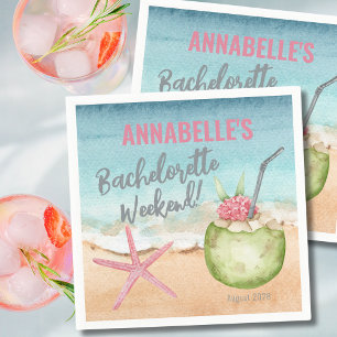 Bachelorette Girls Weekend Beach Cocktail Napkins
