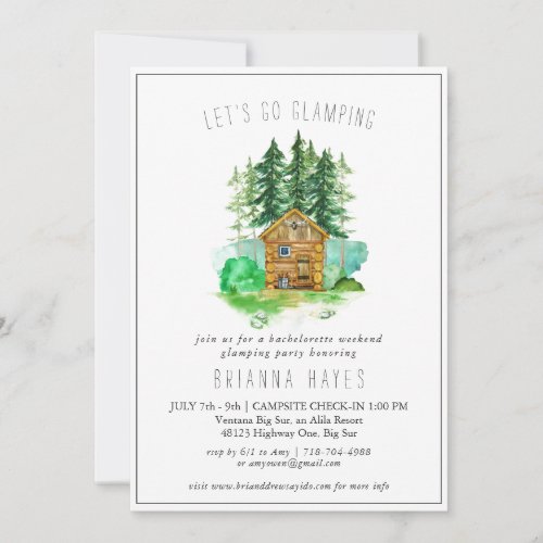 Bachelorette Glamping Camping Weekend Invitation