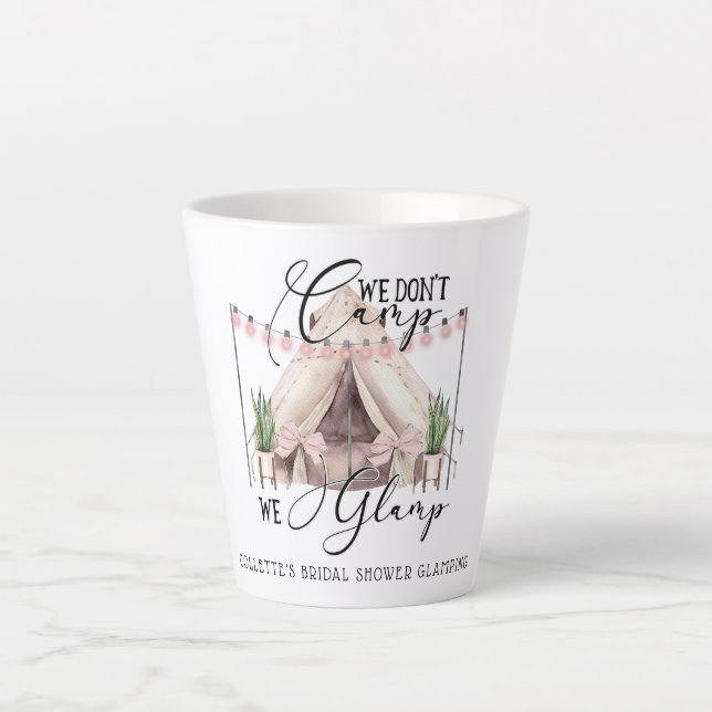 Bachelorette Glamping Party Guest Latte Mug (Front)