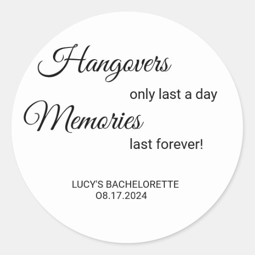 Bachelorette Hangover Helper Recovery Kit Sticker