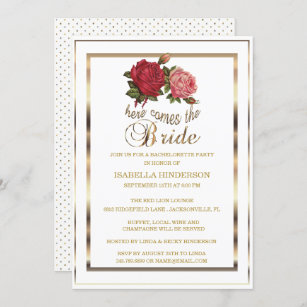 Bachelorette - Here Comes the Bride - 🌹 Rose Invitation