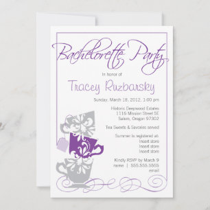 Bachelorette Invitation - Tea Purple and Gray