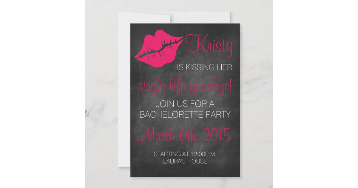 Bachelorette Invite- Kiss Her Single Life Goodbye Invitation | Zazzle