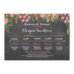 Bachelorette Itinerary Coral & Gold Chalk Invite Bachelorette Itinerary Coral & Gold Chalk Invite