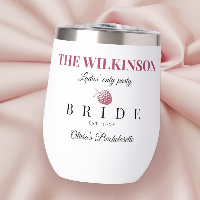 Bachelorette Ladies Only Party Bride Last Name  Thermal Wine Tumbler (Creator Uploaded)