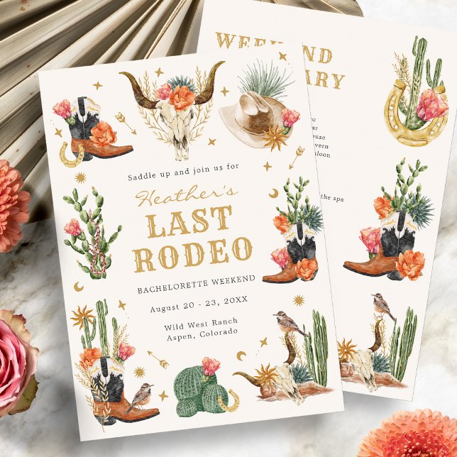 Bachelorette Last Rodeo Invitation (Wild West Bachelorette Last Rodeo Invitation by Painted Paperie
)