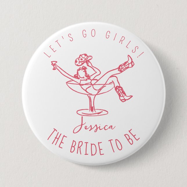 Bachelorette last rodeo scribble bride to be button (Front)