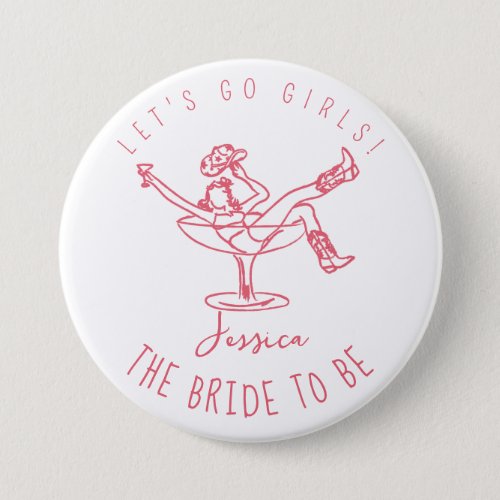 Bachelorette last rodeo scribble bride to be button