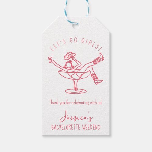 Bachelorette last rodeo scribble hand drawn favor  gift tags