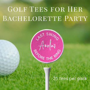 Bachelorette Last Swing Before The Ring Hot Pink Golf Tees