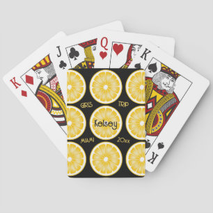 Bachelorette Lemon Slice Black & Yellow Poker Cards
