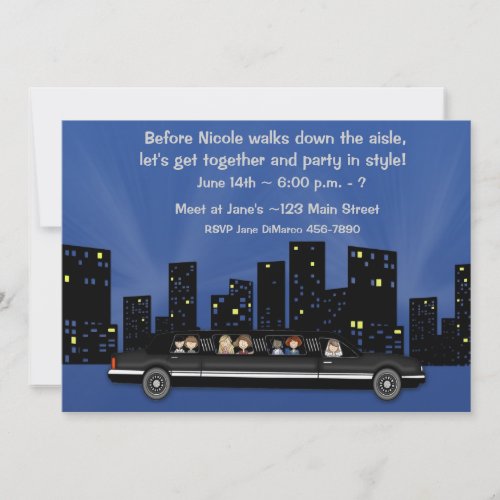 Bachelorette Limo Party Invitation