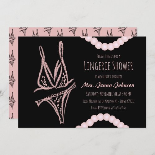 Bachelorette Lingerie Bridal Shower Pink Pearls