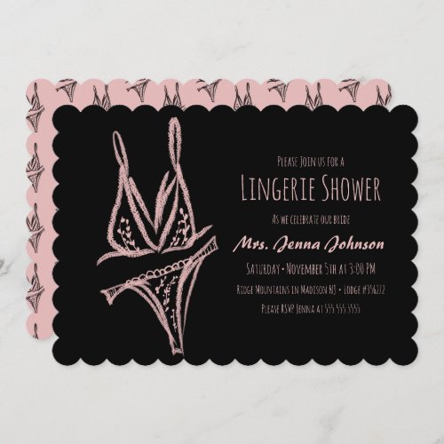 Bachelorette Lingerie Bridal Shower Scalloped 