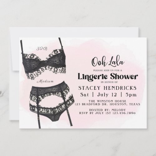 Bachelorette Lingerie Shower Ooh La la Invitation