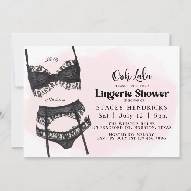 Bachelorette Lingerie Shower Ooh La la Invitation Zazzle