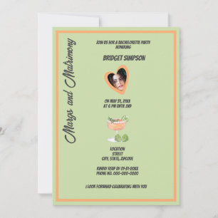 Bachelorette margs and matrimony party photo invitation