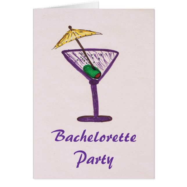 Bachelorette Martini Party Cards (Front)