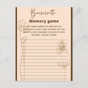 Bachelorette Memory Game Enclosure Card