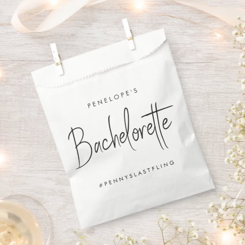 Bachelorette  Modern Minimalist Script Bridesmaid Favor Bag