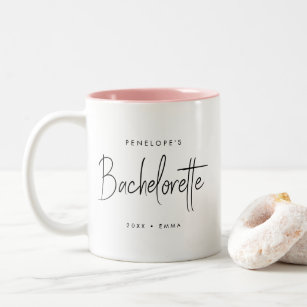 Bachelorette   Modern Minimalist Script Bridesmaid Two-Tone Coffee Mug