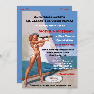 Bachelorette Nautical Weekend Getaway Invitations
