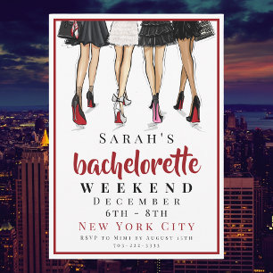 Bachelorette New York City Weekend Fashion Party Invitation