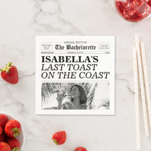 Bachelorette Newspaper Last Toast On The Coast Napkins