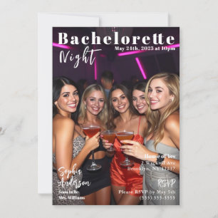 Bachelorette Night Magazine Cover Invitation