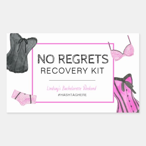 Bachelorette No Regrets Recovery Kit Rectangular Sticker