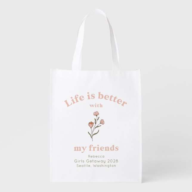 Bachelorette or Girls Weekend Reusable Gift Bag (Front)