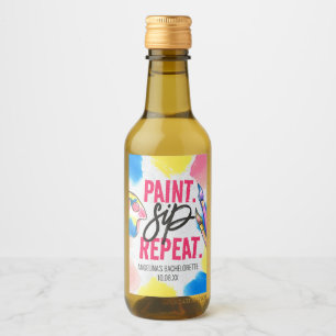 Bachelorette Paint and Sip Wine Party Favor Label