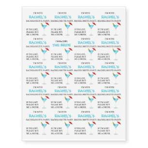Bachelorette Party 20 Template Temporary Tattoos