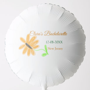 Bachelorette party add name date place sunflower balloon