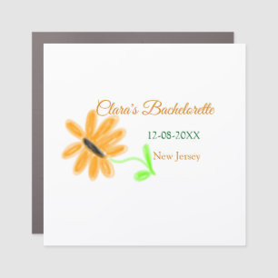Bachelorette party add name date place sunflower car magnet