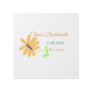 Bachelorette party add name date place sunflower gallery wrap