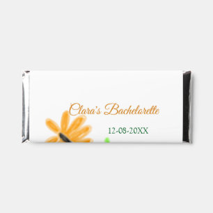 Bachelorette party add name date place sunflower hershey bar favors