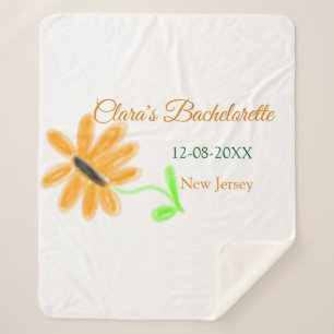 Bachelorette party add name date place sunflower  sherpa blanket