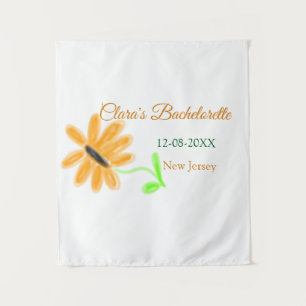 Bachelorette party add name date place sunflower  tapestry