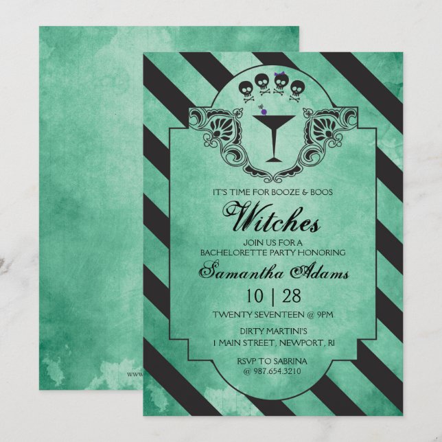 Bachelorette Party Adult Halloween Invitations (Front/Back)