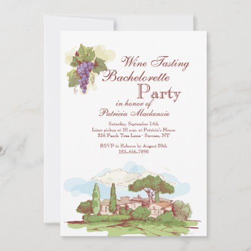 Bachelorette Party at the Vineyard Invitation