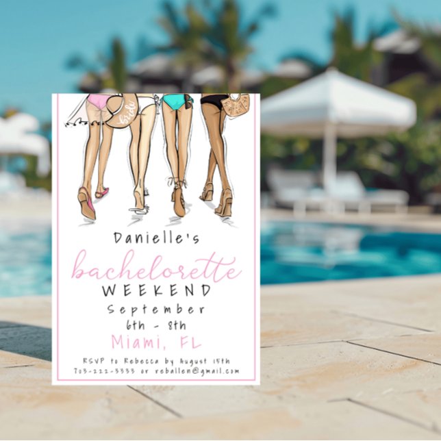 Bachelorette Party Beach Destination Weekend Invitation (Creator Uploaded)