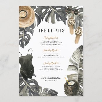 Bachelorette Party Beach Weekend Itinerary Invitation by partypapercreations at Zazzle